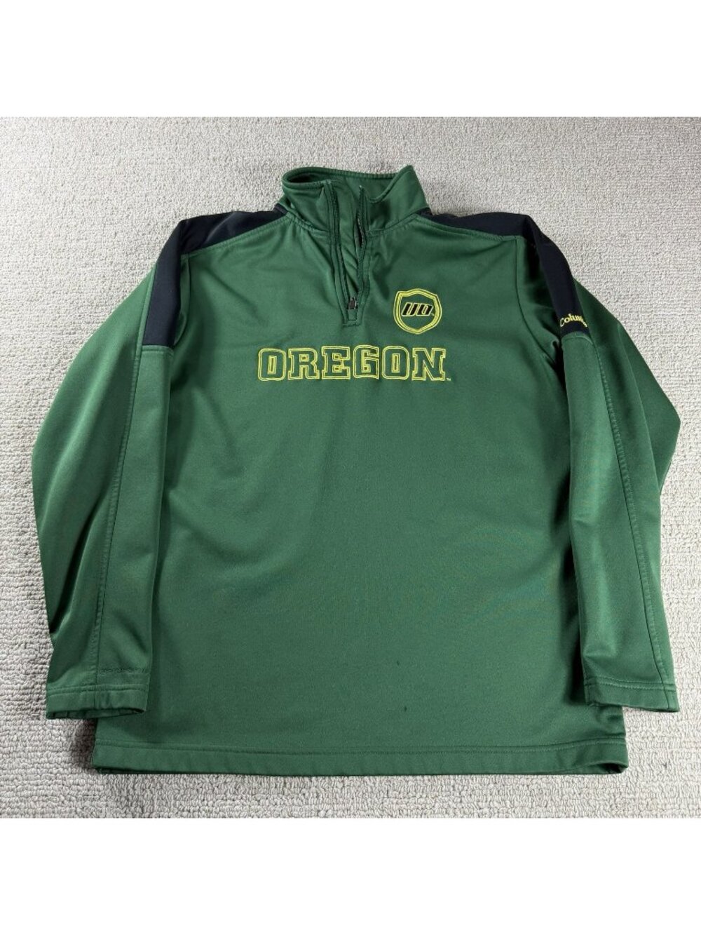 Columbia Oregon Ducks NCAA 1/4 Pullover Sweatshirt Green Men’s Size Medium
